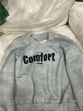 Comfort In Paris Women's Gray Sweatshirt